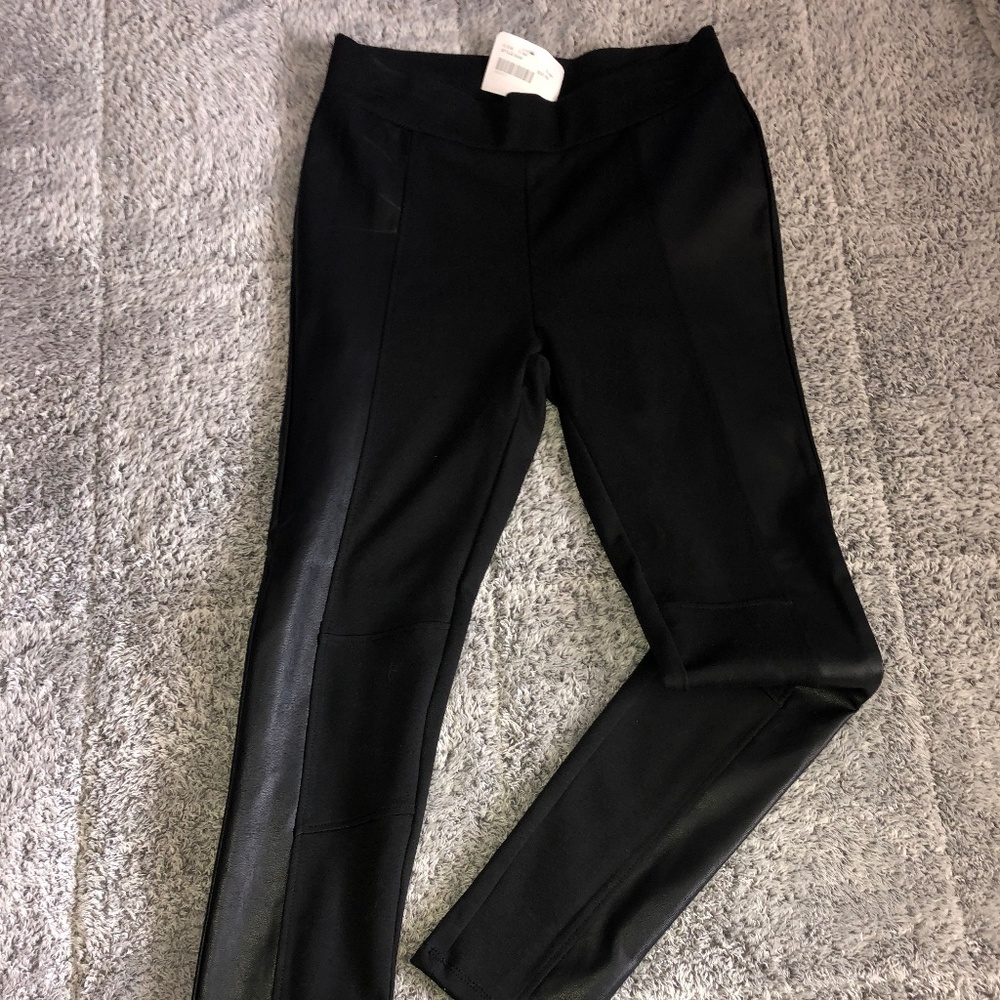 Black Leather & Spandex Leggings